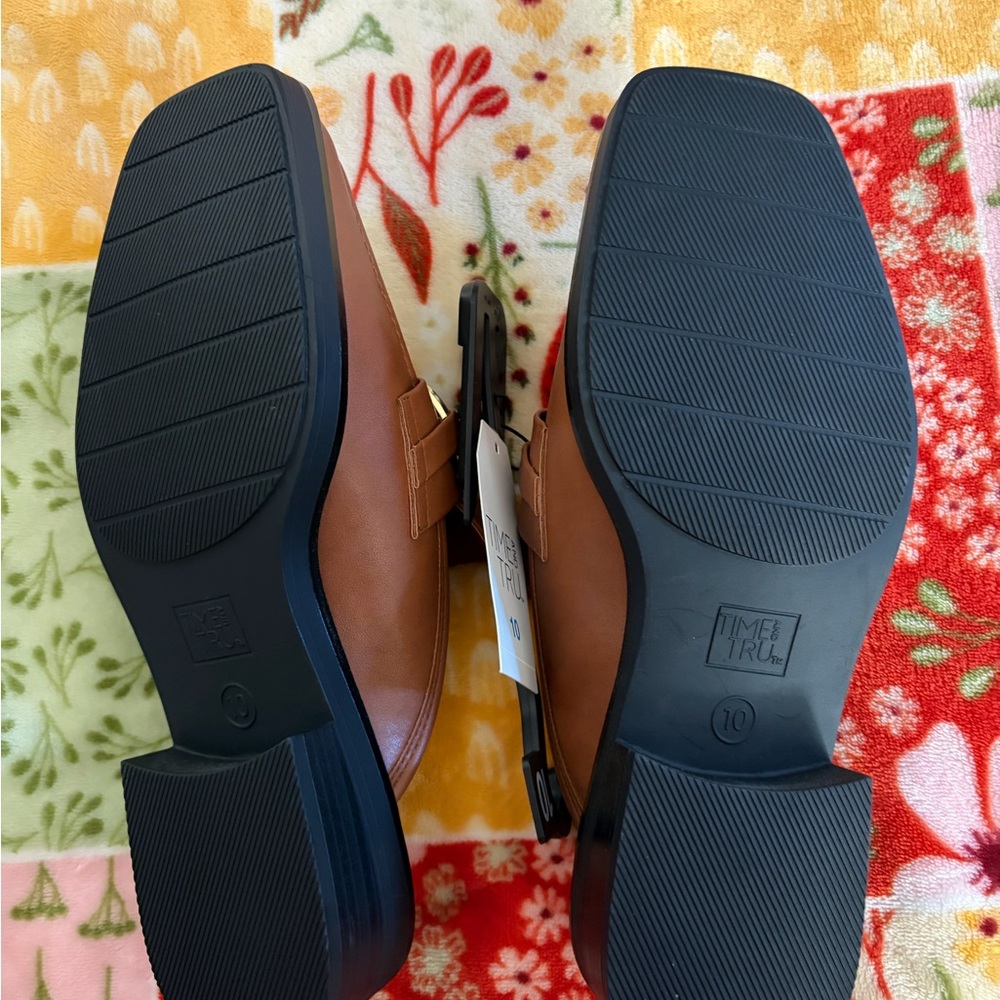 ❤️Time&Tru Women's Backless Loafer Size 10 NWT MemoryFoam 
 Brown&Gold Horsebit - Picture 10 of 10